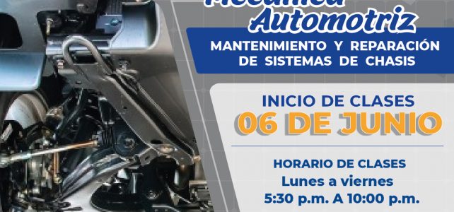 Matricula en Mecánica automotriz – Mantenimiento y reparación de sistema de chasis