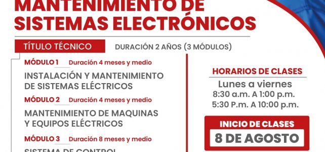 Matricula en sistemas electrónicos (electricidad) Matricula en sistemas electrónicos (electricidad)